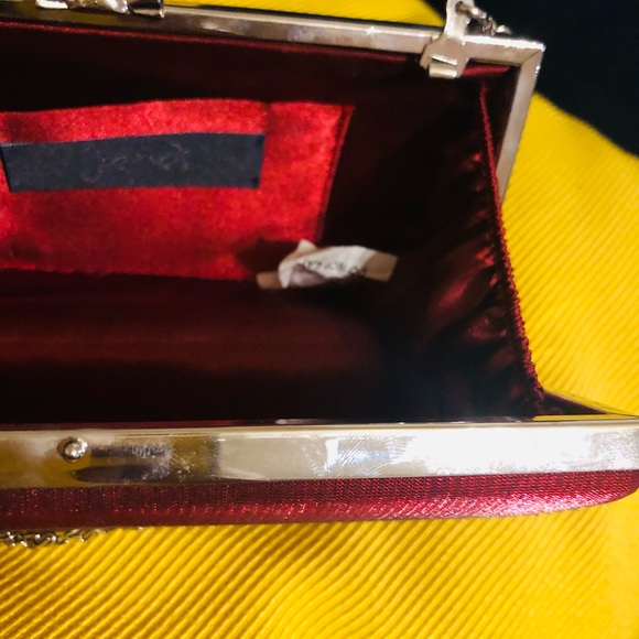 Jendi Satin Burgundy Red Evening Clutch/Bag ~ NEW - Picture 9 of 10